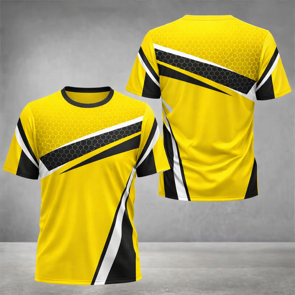 Yellow Hexagon Performance T-Shirt