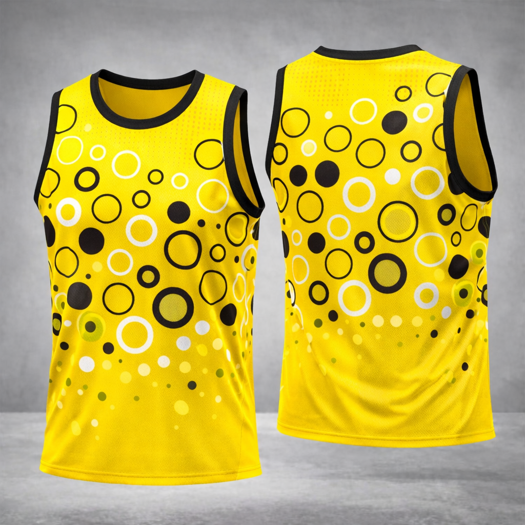 Yellow Circle Basketball Jersey