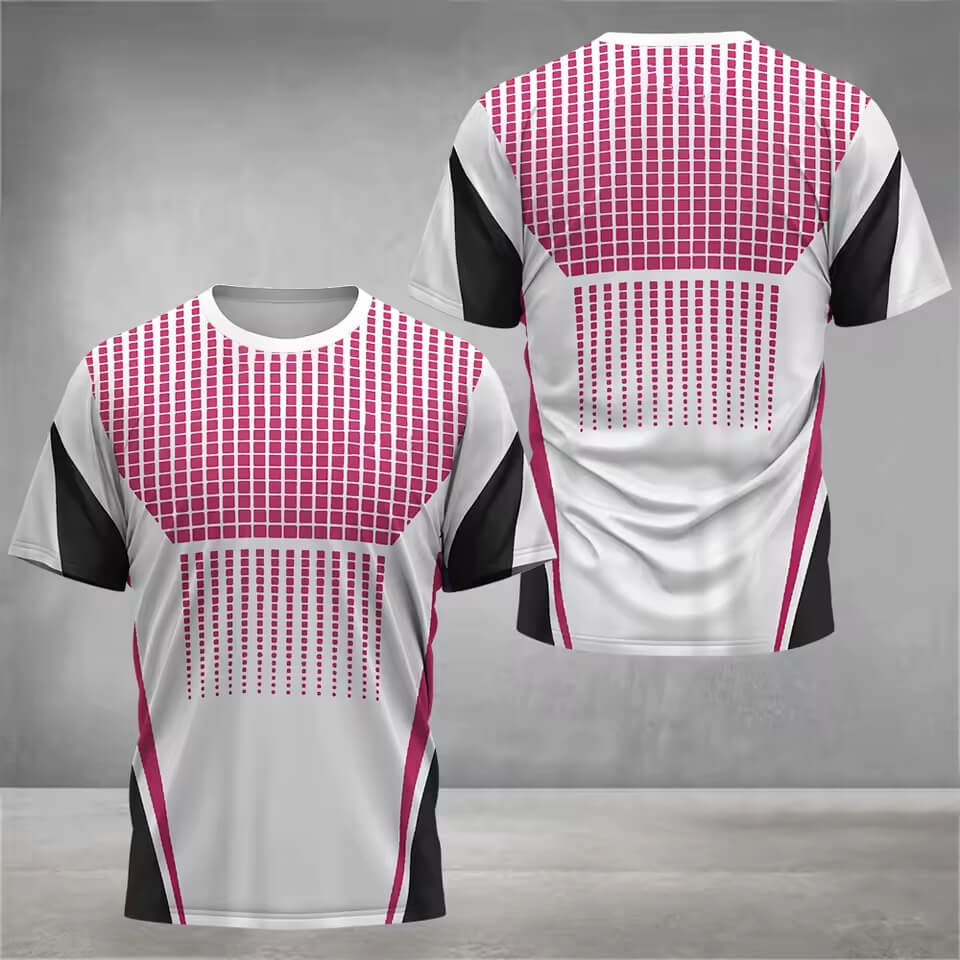 White Grid Sports T-Shirt